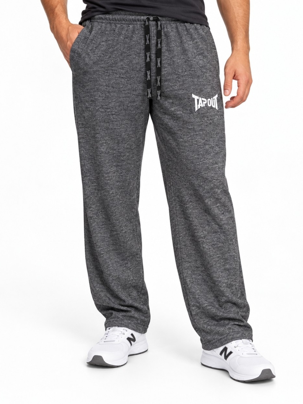 Tapout Men’s Heather Gray Athletic Lounge Pants Drawstring Straight Leg NWT